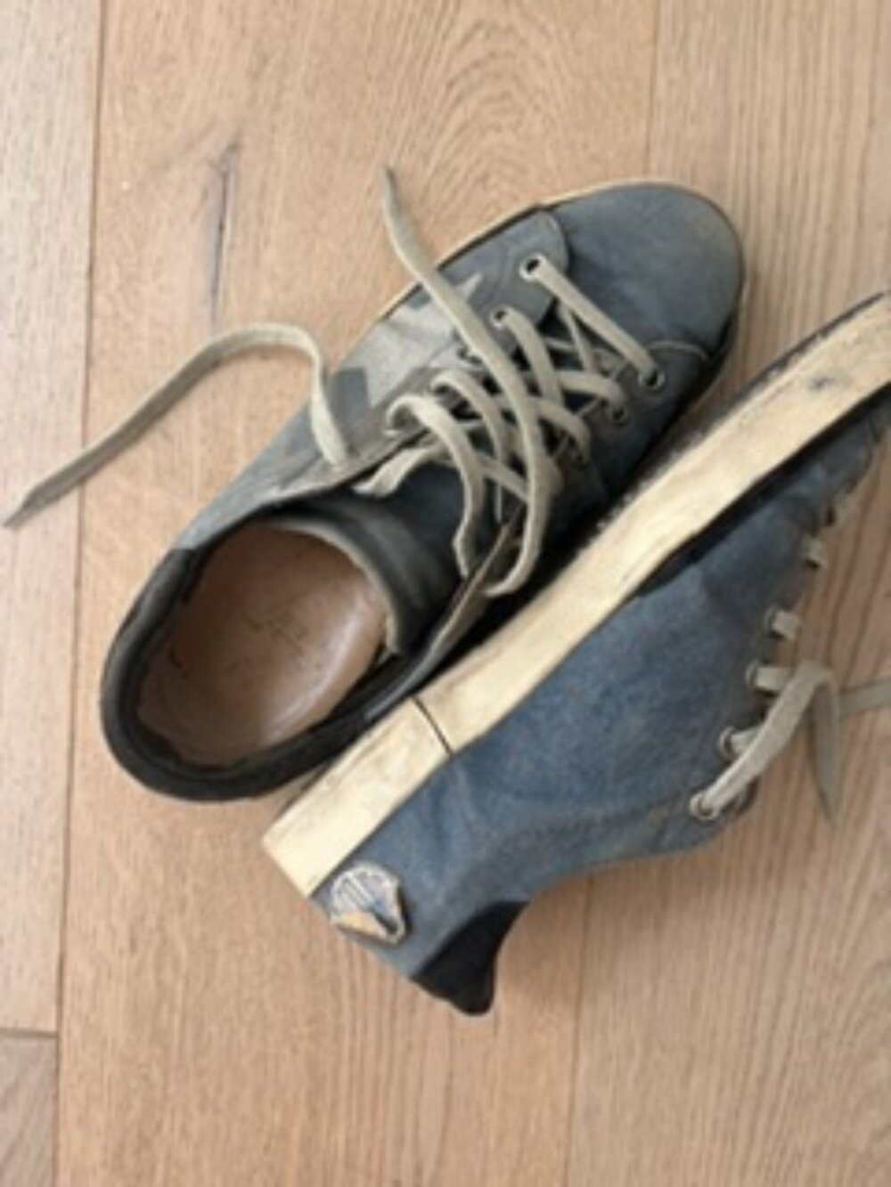 GOLDEN GOOSE Superstar Canvas Sneakers - Blue/Grey - Size 37 - Picture 2 of 4